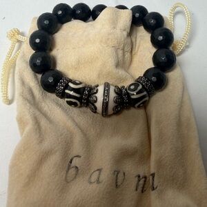 Black and Silver Beaded Bracelet